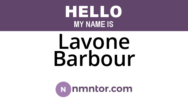 Lavone Barbour