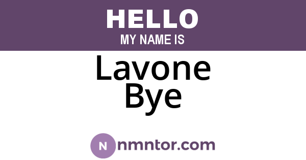 Lavone Bye