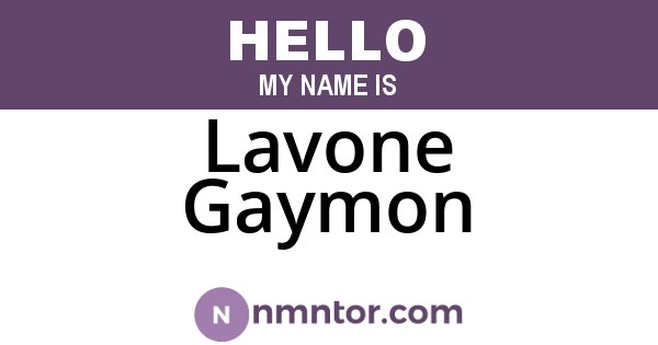 Lavone Gaymon