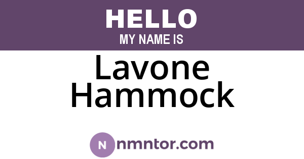 Lavone Hammock