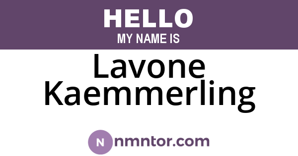 Lavone Kaemmerling