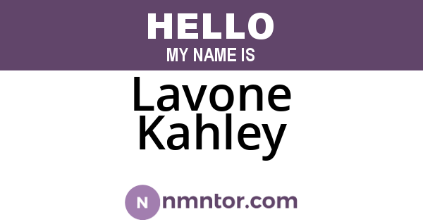 Lavone Kahley
