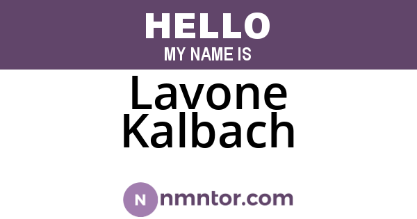 Lavone Kalbach
