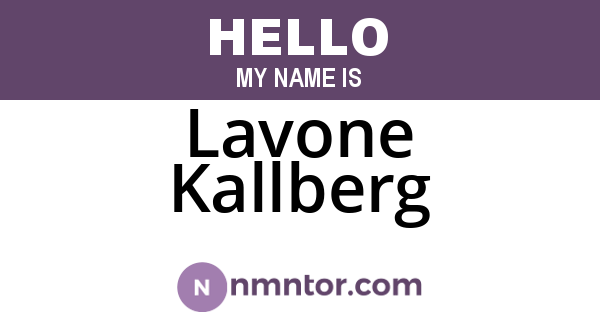 Lavone Kallberg