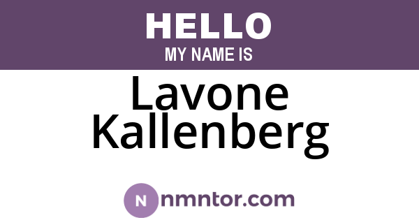 Lavone Kallenberg
