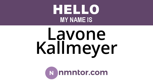 Lavone Kallmeyer