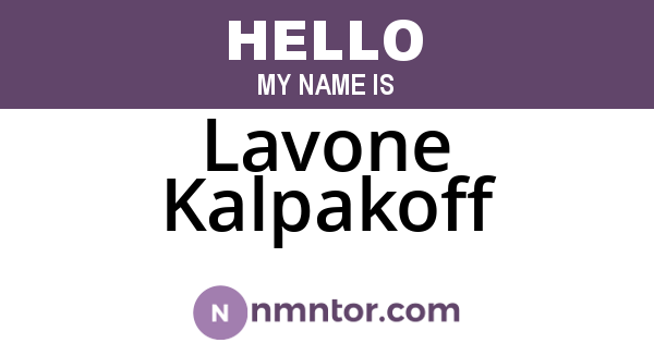 Lavone Kalpakoff