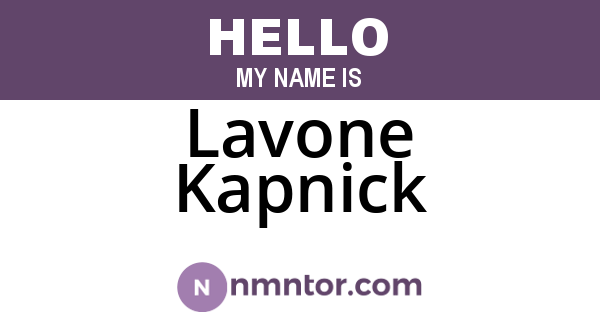 Lavone Kapnick