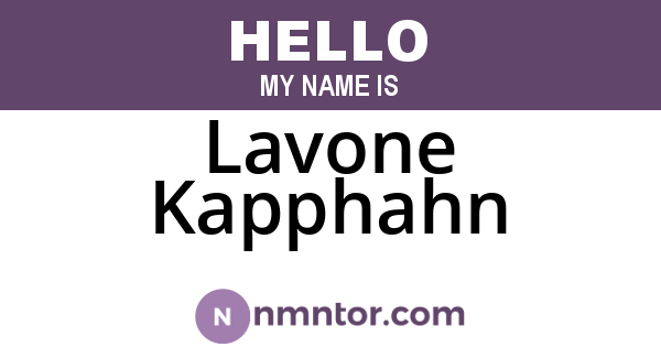 Lavone Kapphahn