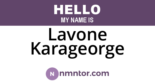Lavone Karageorge