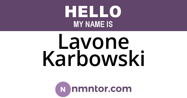 Lavone Karbowski