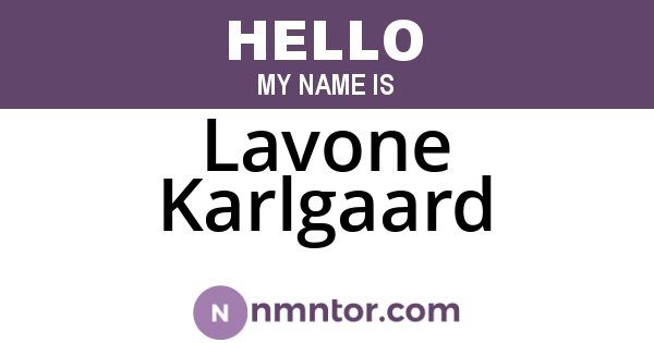 Lavone Karlgaard