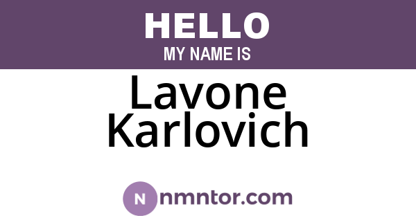 Lavone Karlovich