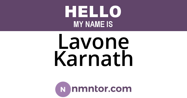 Lavone Karnath