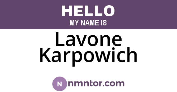 Lavone Karpowich