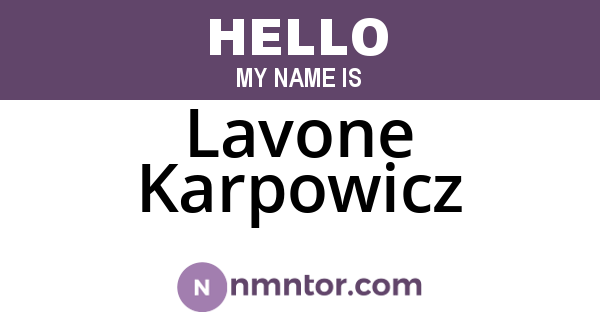 Lavone Karpowicz