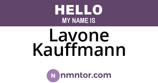 Lavone Kauffmann