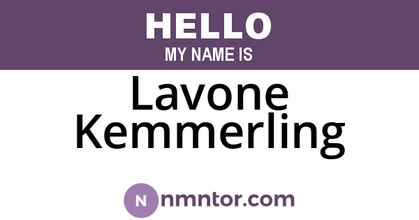Lavone Kemmerling