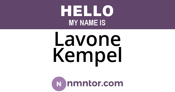 Lavone Kempel