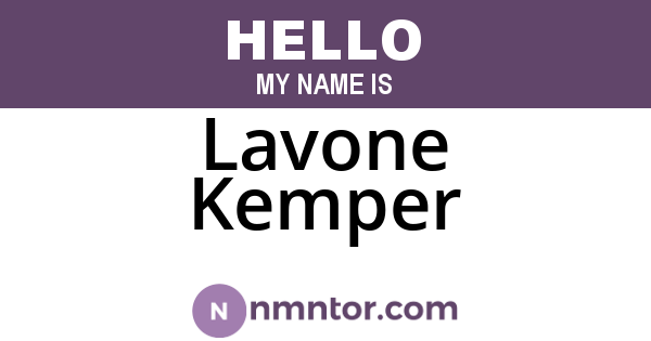 Lavone Kemper