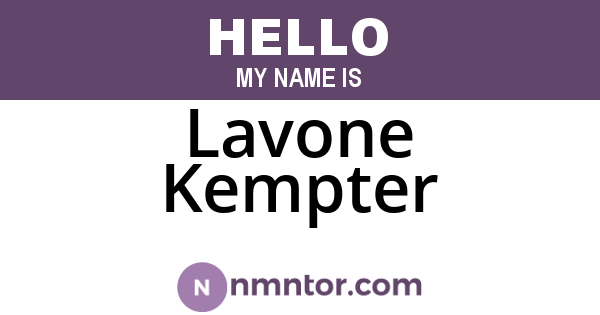 Lavone Kempter