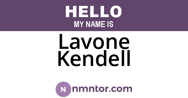 Lavone Kendell