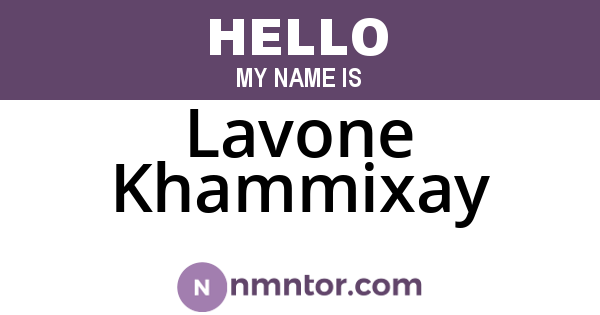 Lavone Khammixay