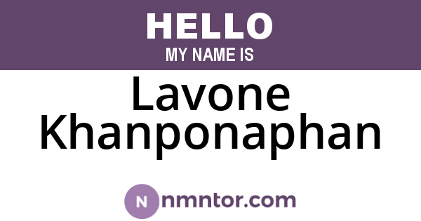 Lavone Khanponaphan