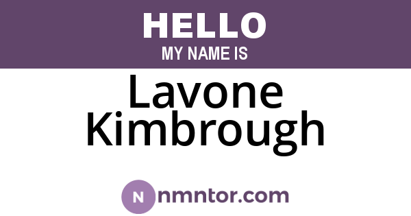 Lavone Kimbrough