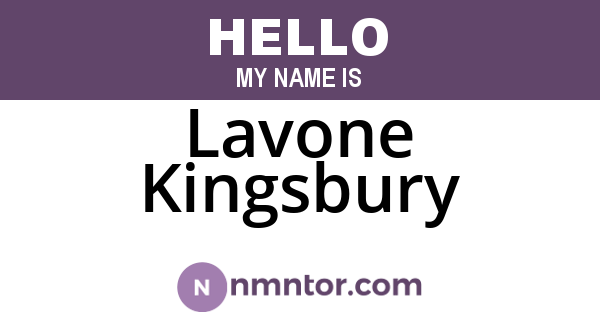 Lavone Kingsbury