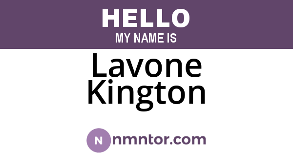 Lavone Kington