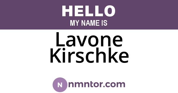 Lavone Kirschke
