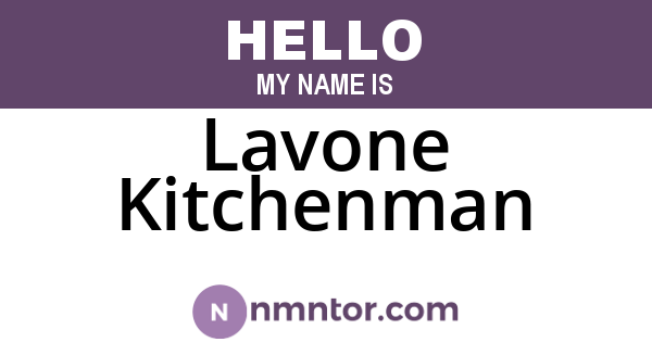Lavone Kitchenman