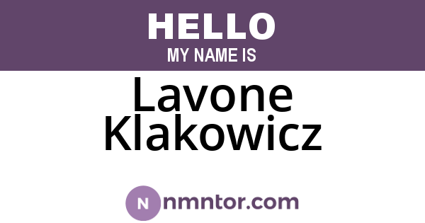 Lavone Klakowicz
