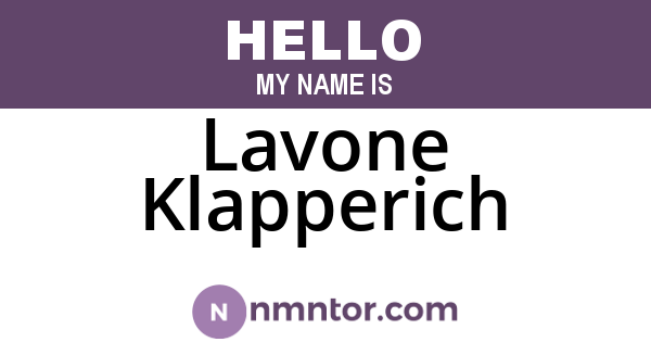 Lavone Klapperich