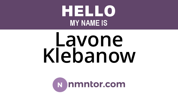 Lavone Klebanow
