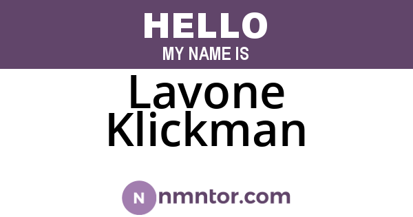 Lavone Klickman