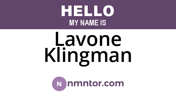 Lavone Klingman
