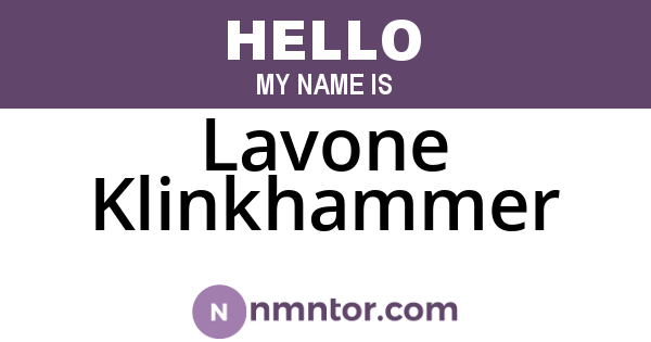 Lavone Klinkhammer