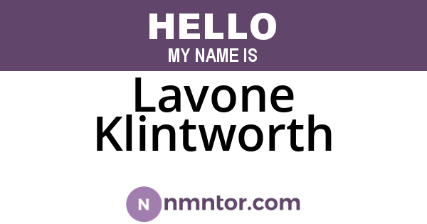 Lavone Klintworth