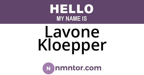 Lavone Kloepper