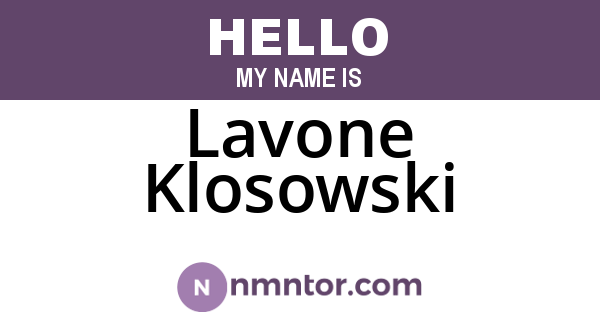 Lavone Klosowski