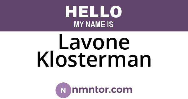 Lavone Klosterman