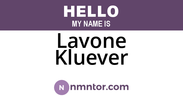 Lavone Kluever