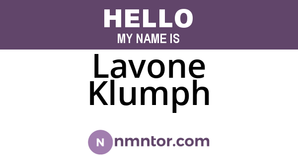 Lavone Klumph