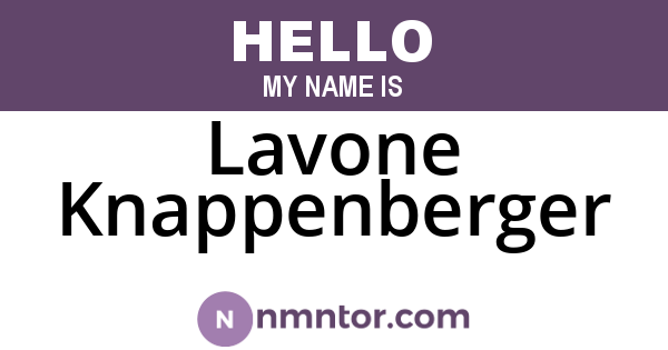 Lavone Knappenberger