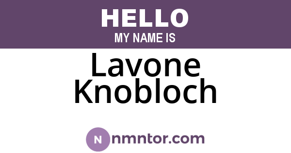 Lavone Knobloch