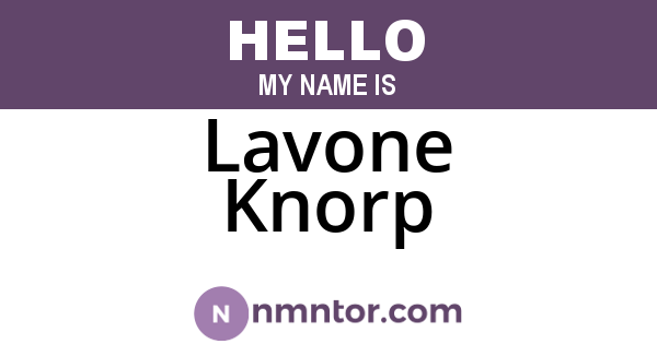 Lavone Knorp