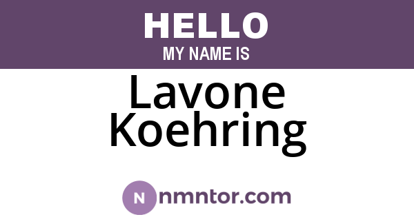 Lavone Koehring