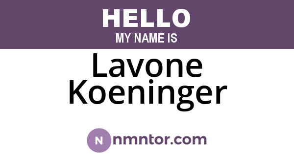 Lavone Koeninger